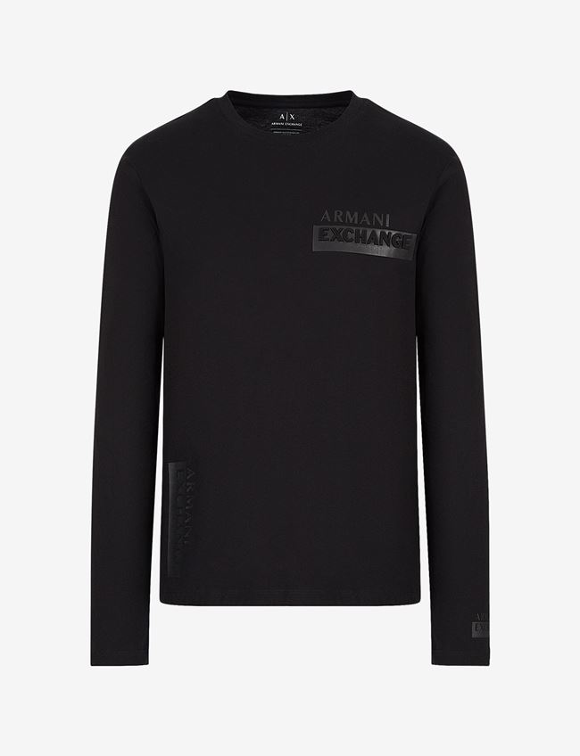 Armani Exchange T-Shirt Con Logo Nero Cotone