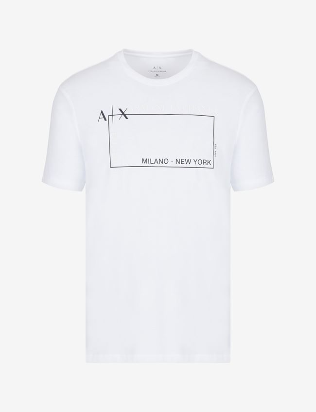 Armani Exchange T-Shirt Con Logo Bianco Cotone