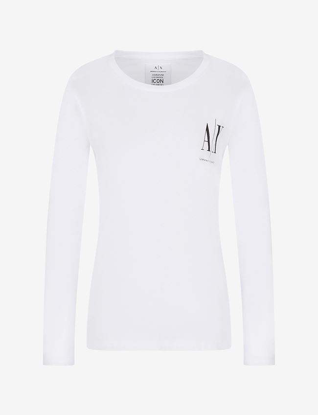Armani Exchange T-Shirt Con Logo Bianco Cotone