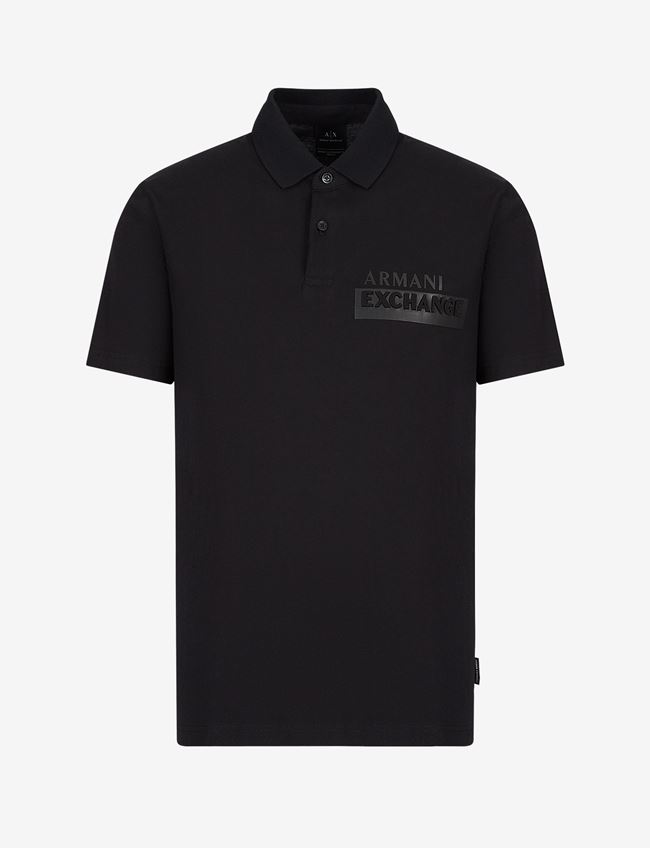 Armani Exchange Polo A Maniche Corte Nero Cotone