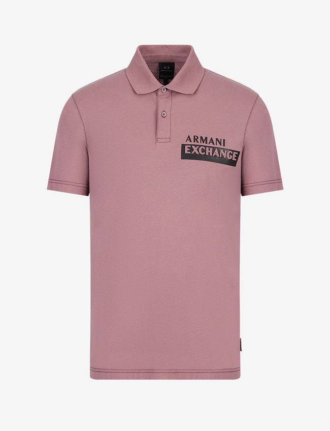 Armani Exchange Polo A Maniche Corte Rosa Antico Cotone