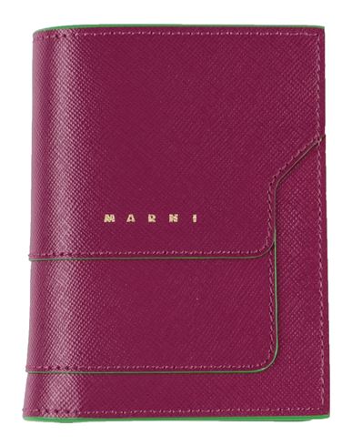 Marni Bi-fold Leather Wallet In Purple
