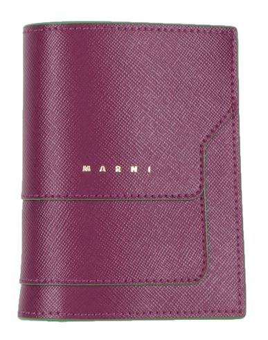 Marni Bi-fold Leather Wallet In Red