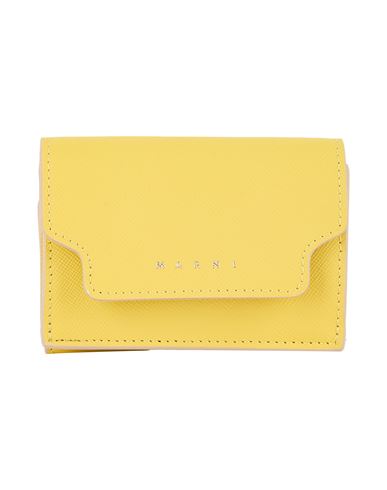 Shop Marni Woman Wallet Yellow Size - Cow Leather