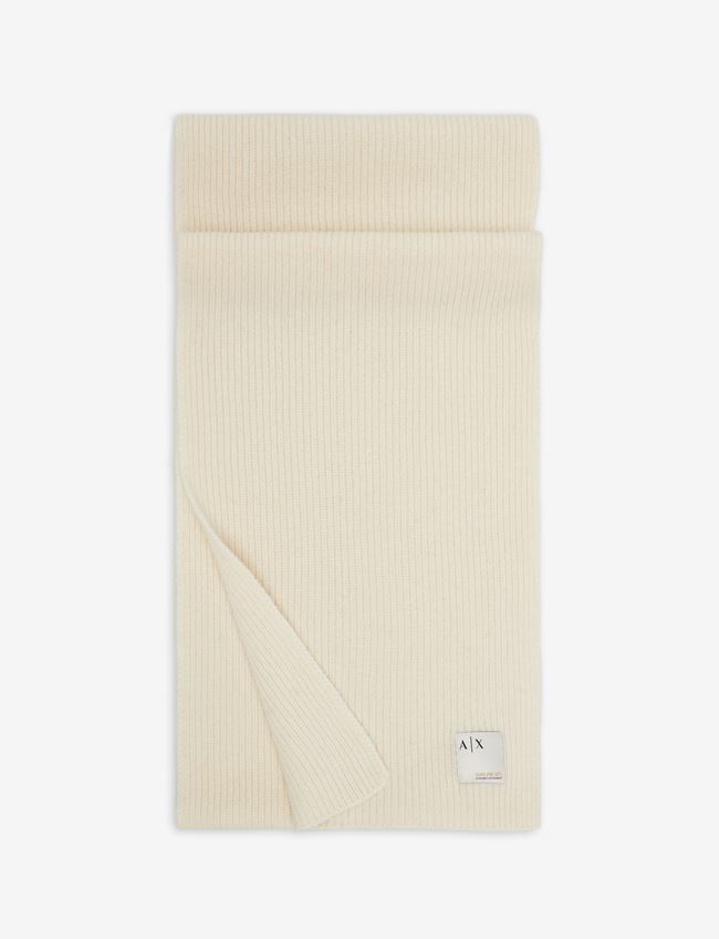 Armani Exchange Sciarpa Avorio Lana, Poliammide