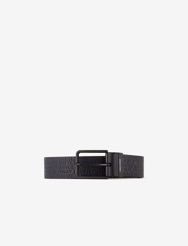 Armani Exchange Cintura Nero Cuoio Rigenerato, Bovino