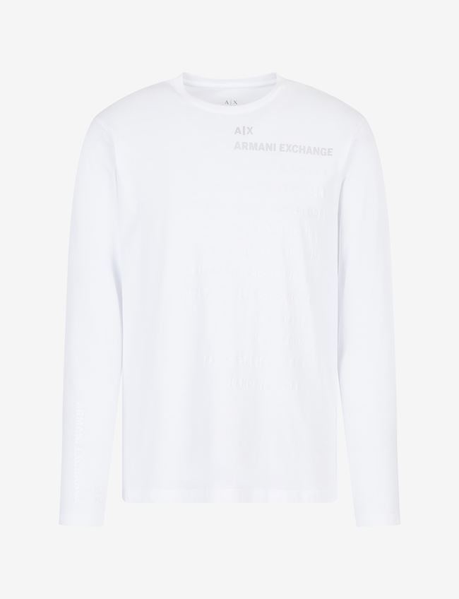 Armani Exchange T-Shirt Con Logo Bianco Cotone