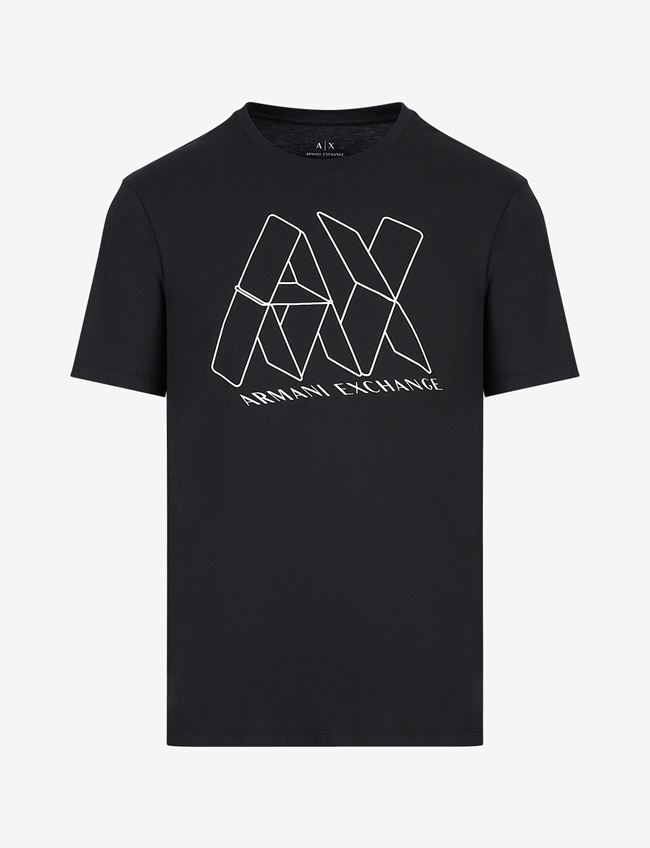 Armani Exchange T-Shirt Con Logo Nero Cotone