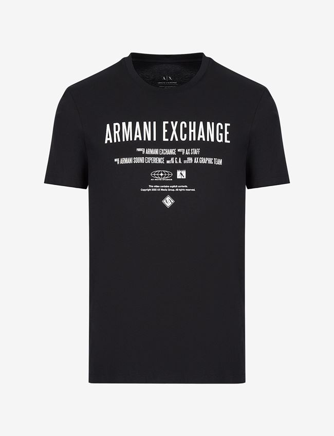 Armani Exchange T-Shirt Con Logo Nero Cotone
