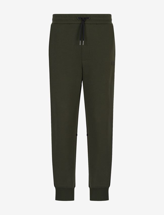Armani Exchange Pantalone Da Jogging Verde Cotone, Poliestere