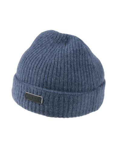 Agnona Woman Hat Blue Size Onesize Cashmere, Calfskin