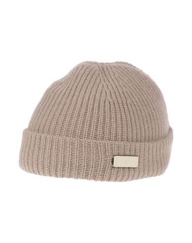 Agnona Woman Hat Taupe Size Onesize Cashmere, Calfskin In Gray