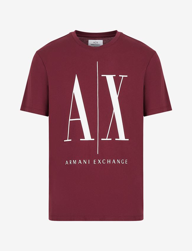 Armani Exchange T-Shirt Con Logo Succo Di Mora Cotone