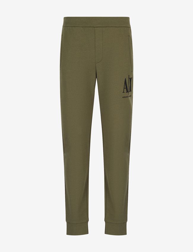 Armani Exchange Pantalone Da Jogging Verde Scuro Cotone