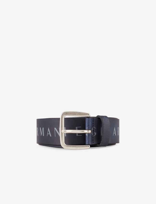 Armani Exchange Gürtel Mitternachtsblau Rindsleder