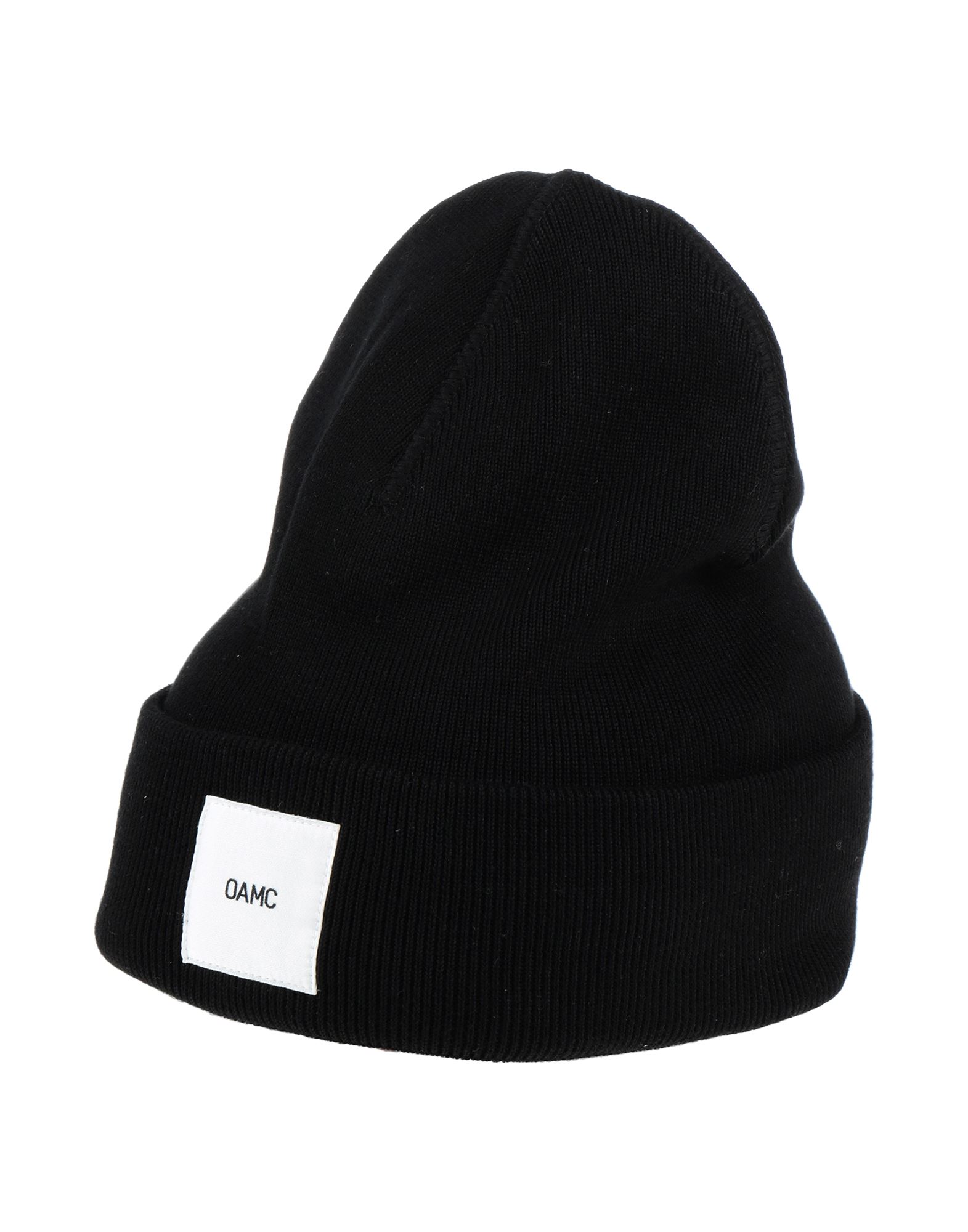 Oamc Logo-patch Cashmere Beanie In Black