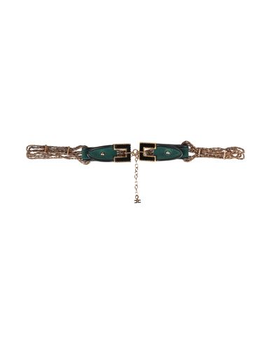 Elisabetta Franchi Woman Belt Dark Green Size 4 Metal, Leather