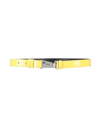 Msgm Woman Belt Pastel Yellow Size L Polyurethane, Metal In Yellow