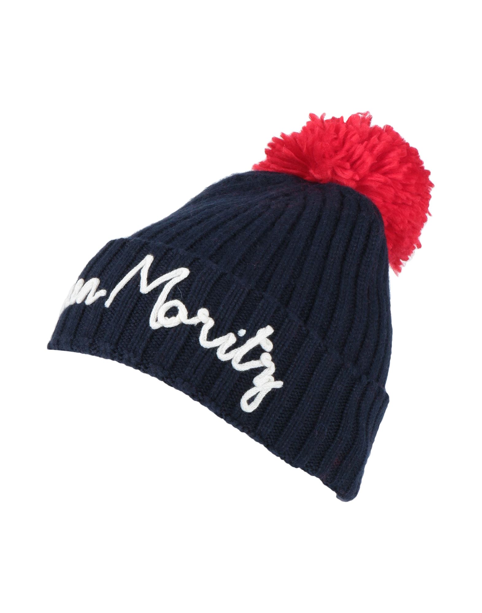 Mc2 Saint Barth Sun Moritz Pom-pom Ribbed-knit Hat In Dark Blue