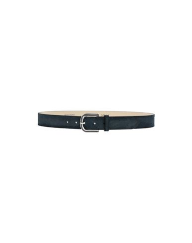 Shop Grey Daniele Alessandrini Man Belt Navy Blue Size 39.5 Soft Leather