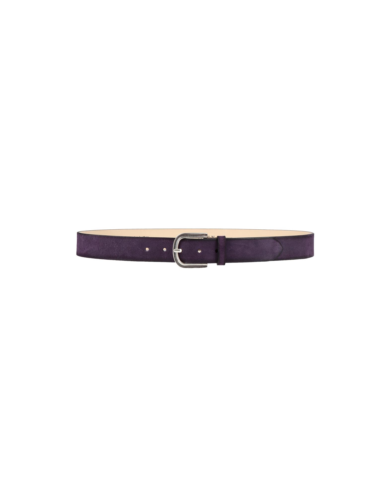 Grey Daniele Alessandrini Belts In Dark Purple