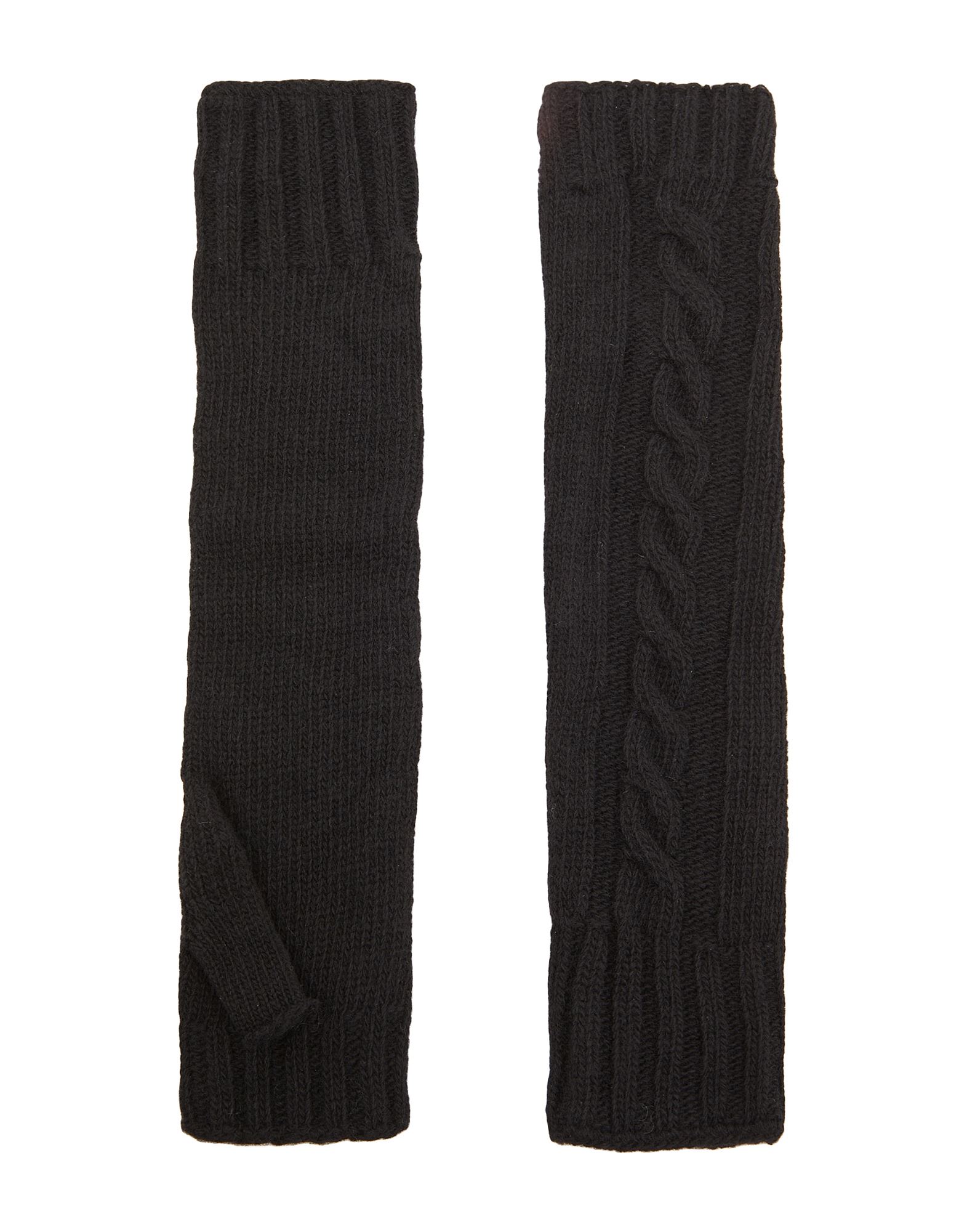 ԥ볫8 by YOOX ǥ  ֥å one size ꥵ륦 100% RECYCLED EXTRAFINE WOOL FINGERLESS CABLE KNIT GLOVE