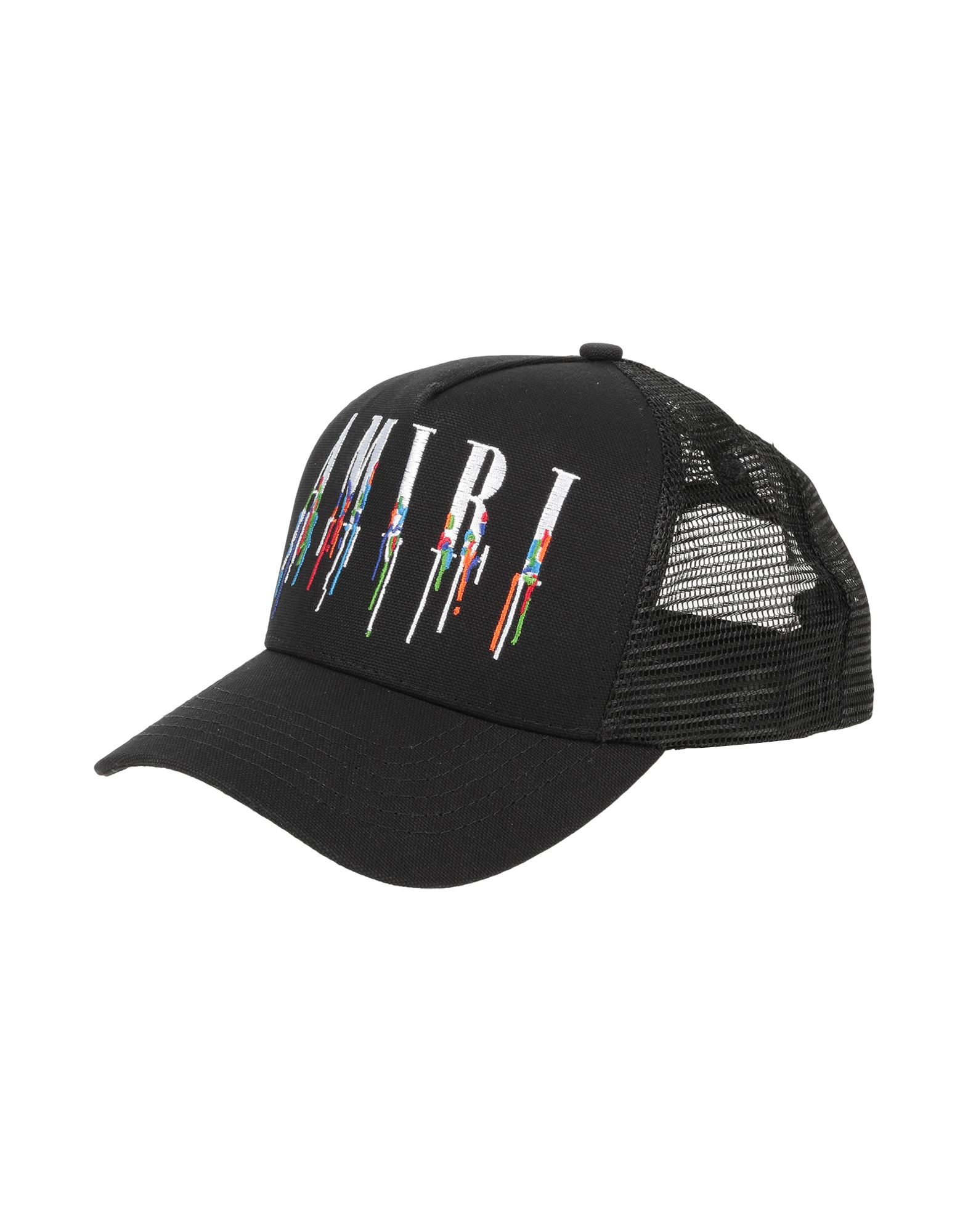 Amiri Paint Drip Embroidered Logo Trucker Hat In Black