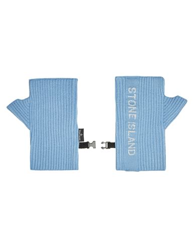 STONE ISLAND N05A7 REFLECTIVE VANISE' LETTERING Gloves Man Pastel Blue GBP 147