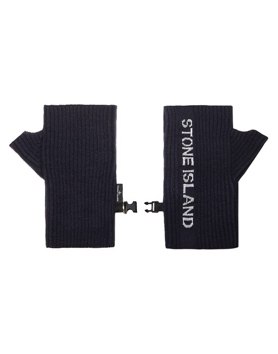  STONE ISLAND N05A7 REFLECTIVE VANISE' LETTERING Gloves Man Blue