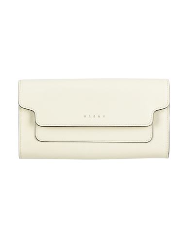 Marni Woman Wallet Ivory Size - Bovine Leather, Ovine Leather In White