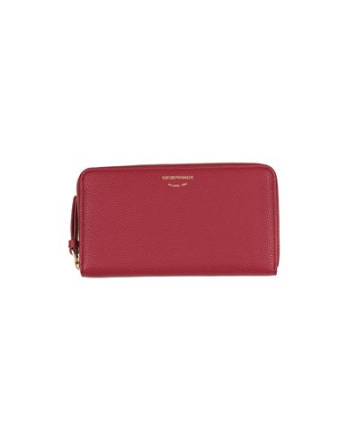 Emporio Armani Woman Wallet Burgundy Size - Textile Fibers In Red