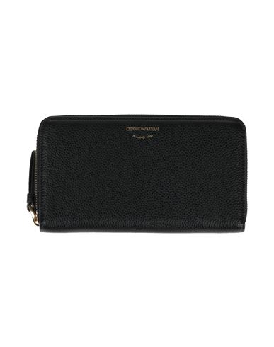 Emporio Armani Woman Wallet Black Size - Textile Fibers