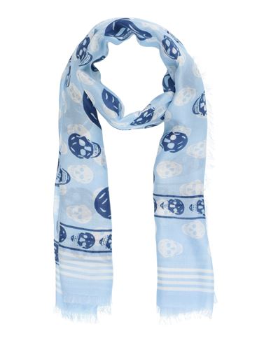 Alexander Mcqueen Woman Scarf Sky Blue Size - Modal