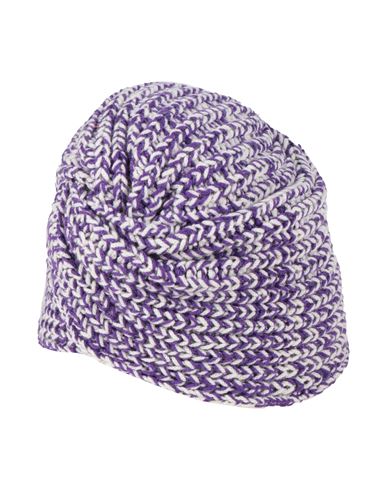 Shop Missoni Woman Hat Purple Size Onesize Virgin Wool, Polyamide