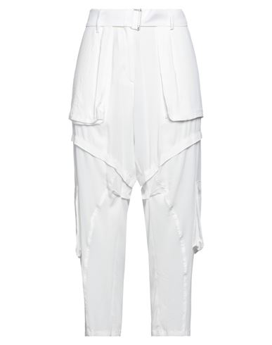 N°21 Woman Pants White Size 4 Acetate, Silk