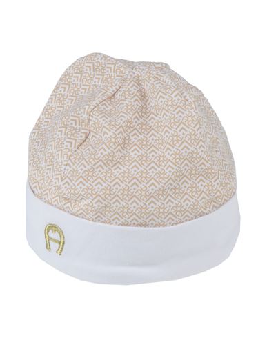 Aigner Babies'  Newborn Boy Hat Camel Size 3 Supima, Elastane In White