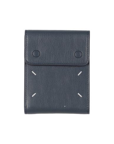 Maison Margiela Man Wallet Navy Blue Size - Goat Skin