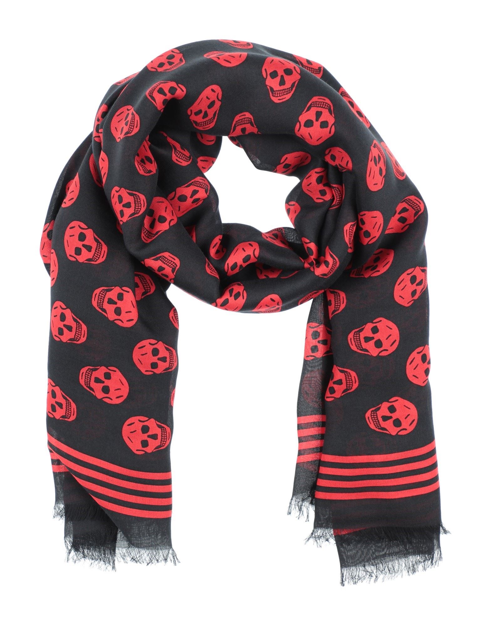 Alexander Mcqueen Skull-intarsia Scarf In Black