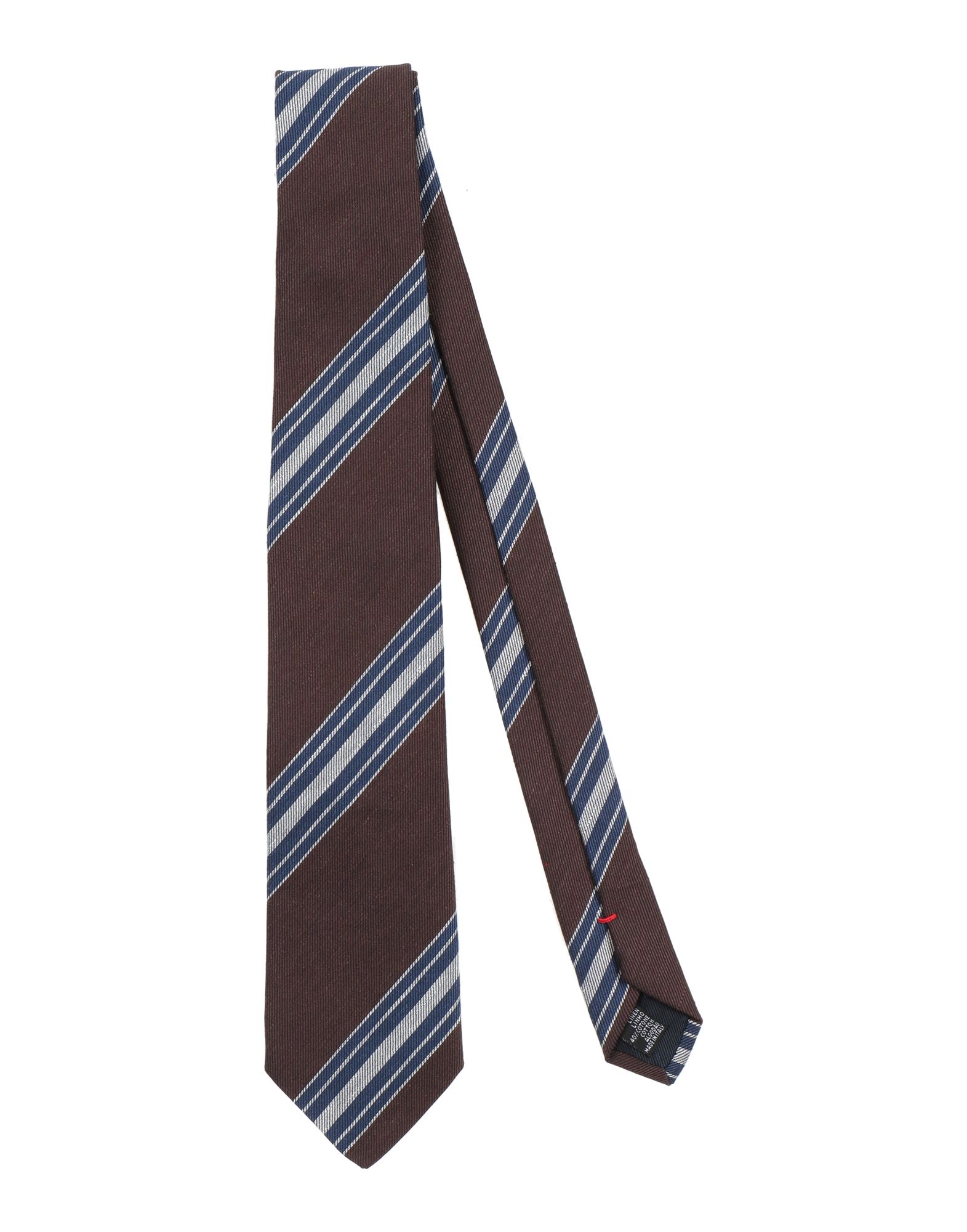 Fiorio Man Ties & Bow Ties Dark Brown Size - Linen, Cotton