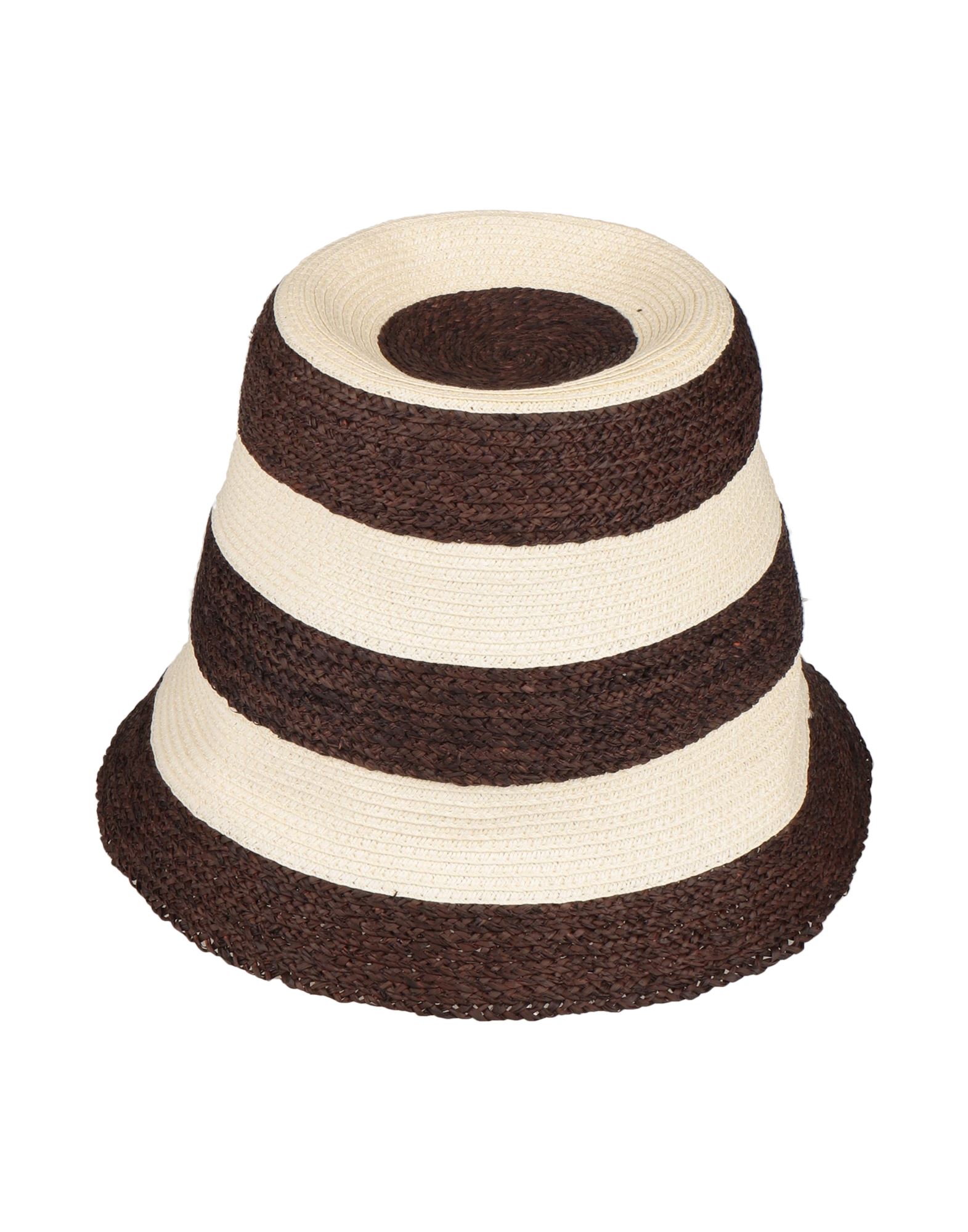 's Max Mara Brown & Beige Striped Orma Beach Hat In Ivory