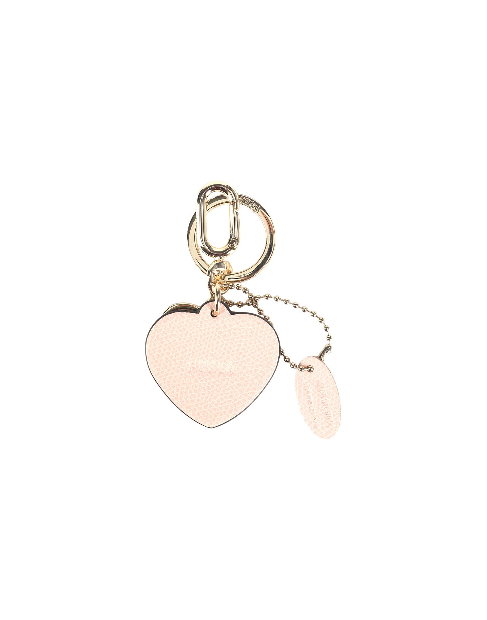 Shop Furla Venus Keyring Heart Woman Key Ring Light Pink Size - Soft Leather, Metal