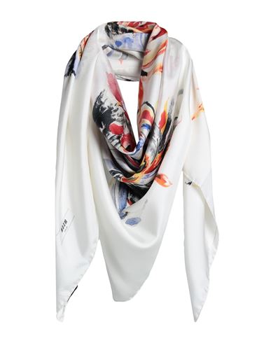 Msgm Woman Scarf Ivory Size - Silk In White