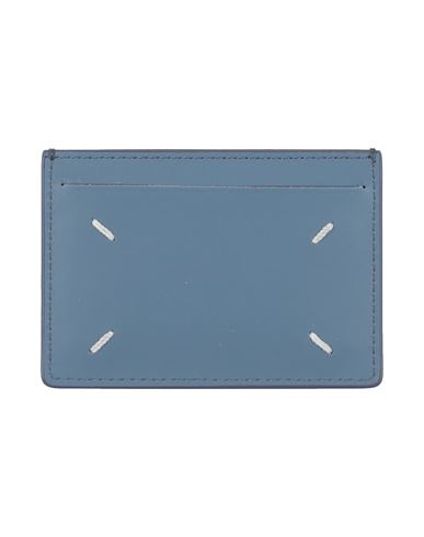 Shop Maison Margiela Man Document Holder Slate Blue Size - Soft Leather