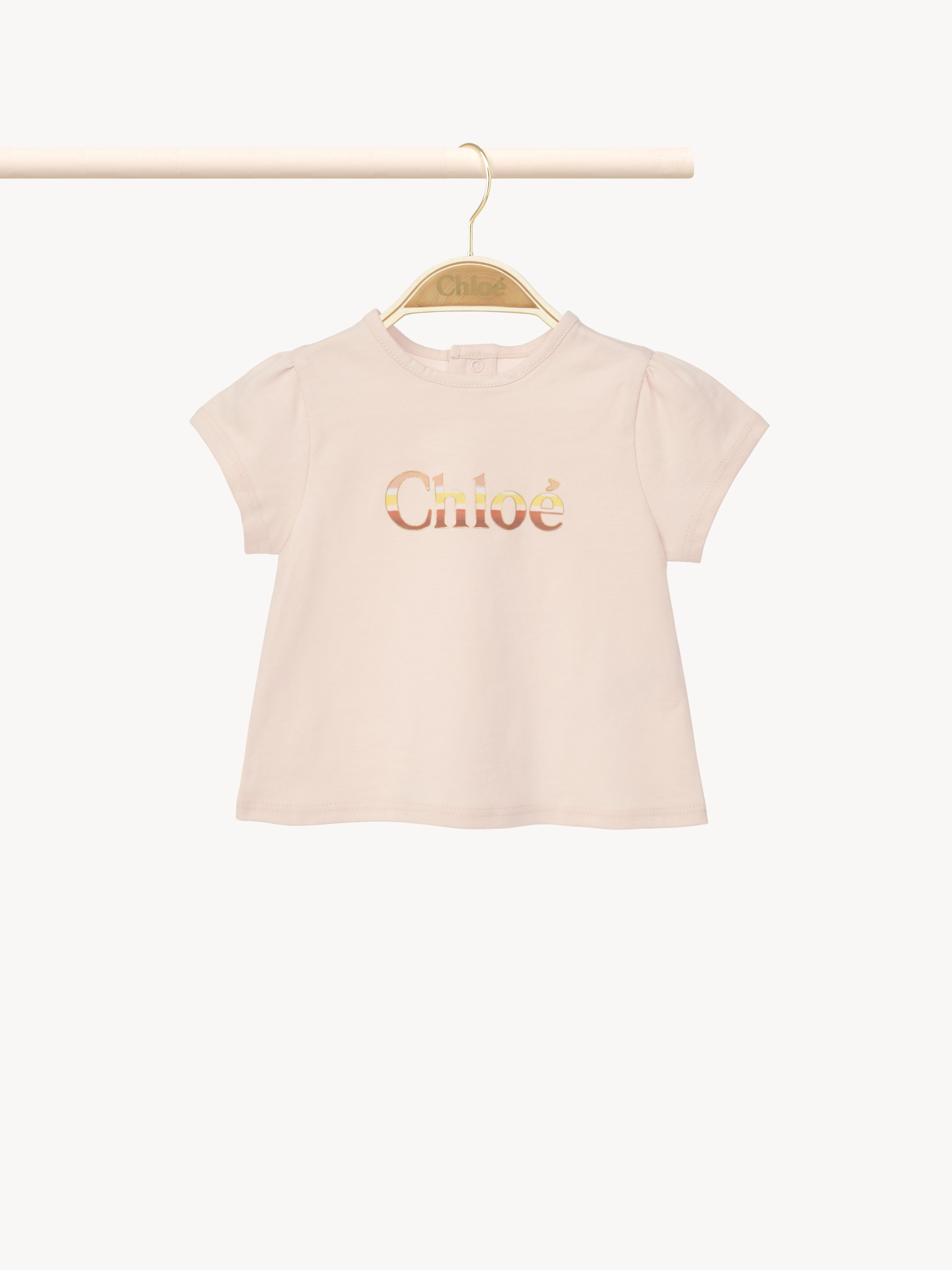 Chloé Logo T-shirt Pink Size 15-18 100% Cotton