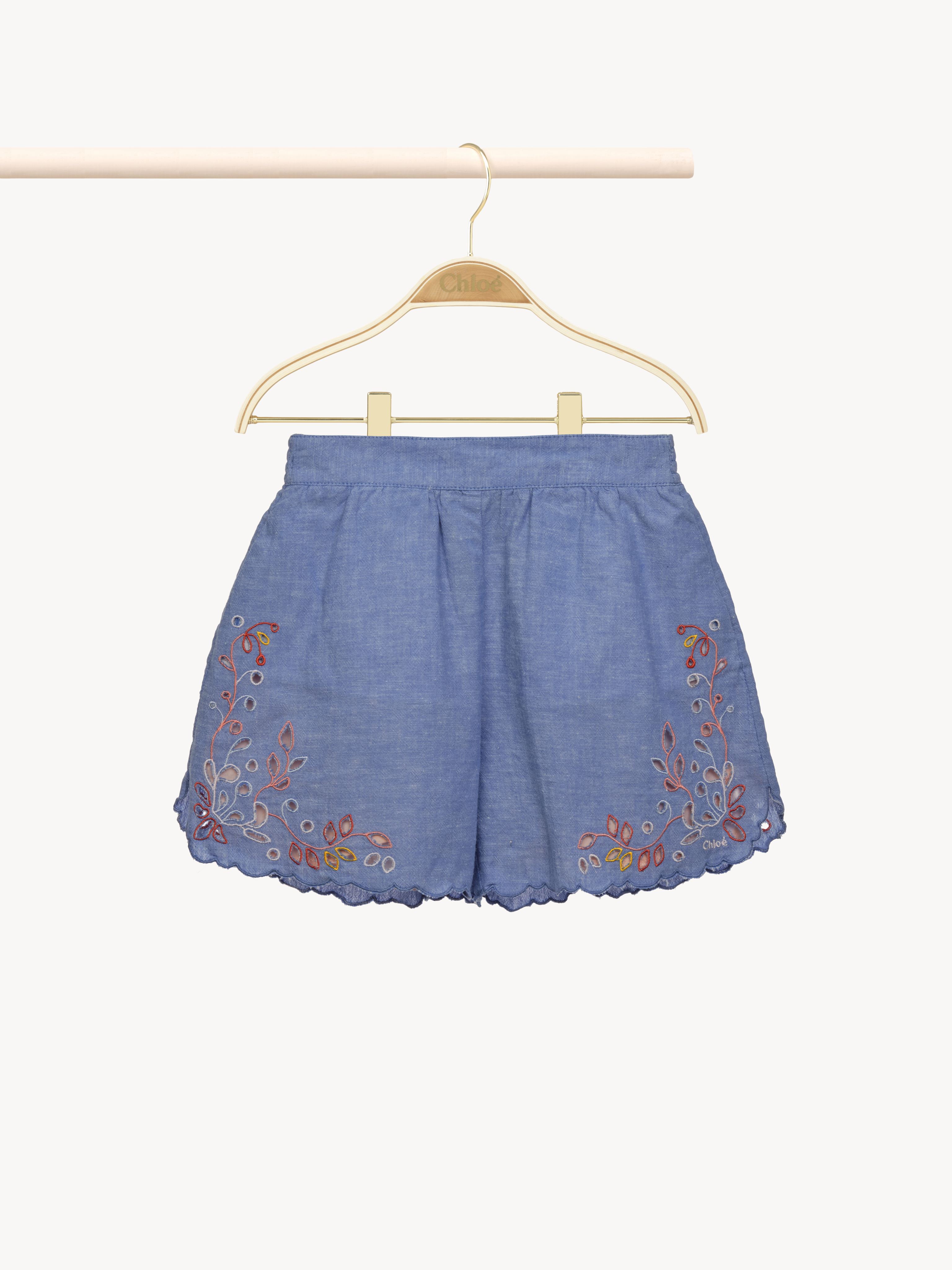 Chloé Short Fille Bleu Taille 6 100% Coton