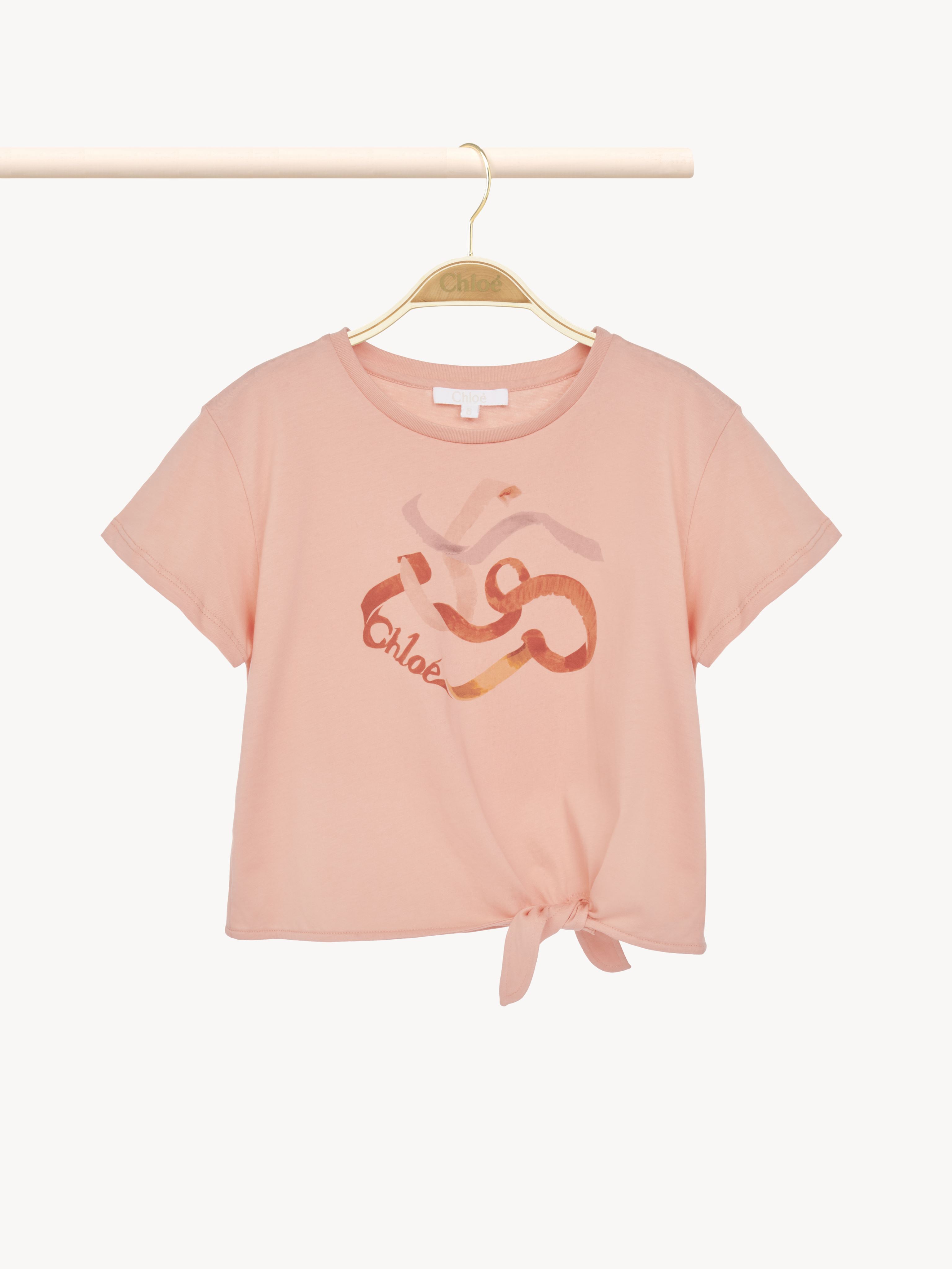 Chloé T-shirt Noué Fille Orange Taille 12 100% Coton