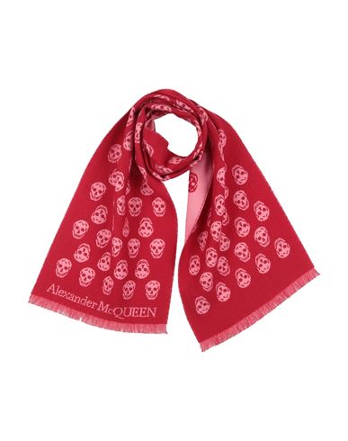 Alexander Mcqueen Man Scarf Tomato Red Size - Wool