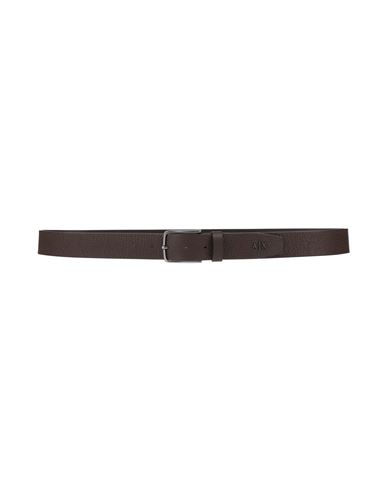 Armani Exchange Man Belt Dark Brown Size 45.5 Bovine Leather