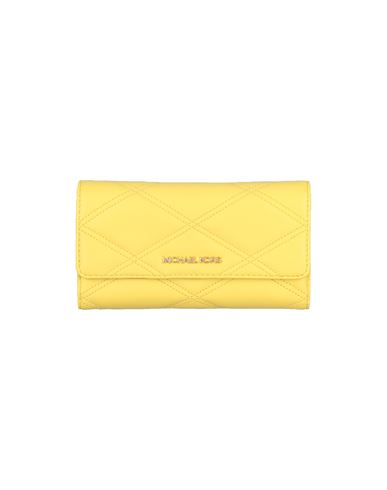 Michael Michael Kors Woman Wallet Yellow Size - Soft Leather