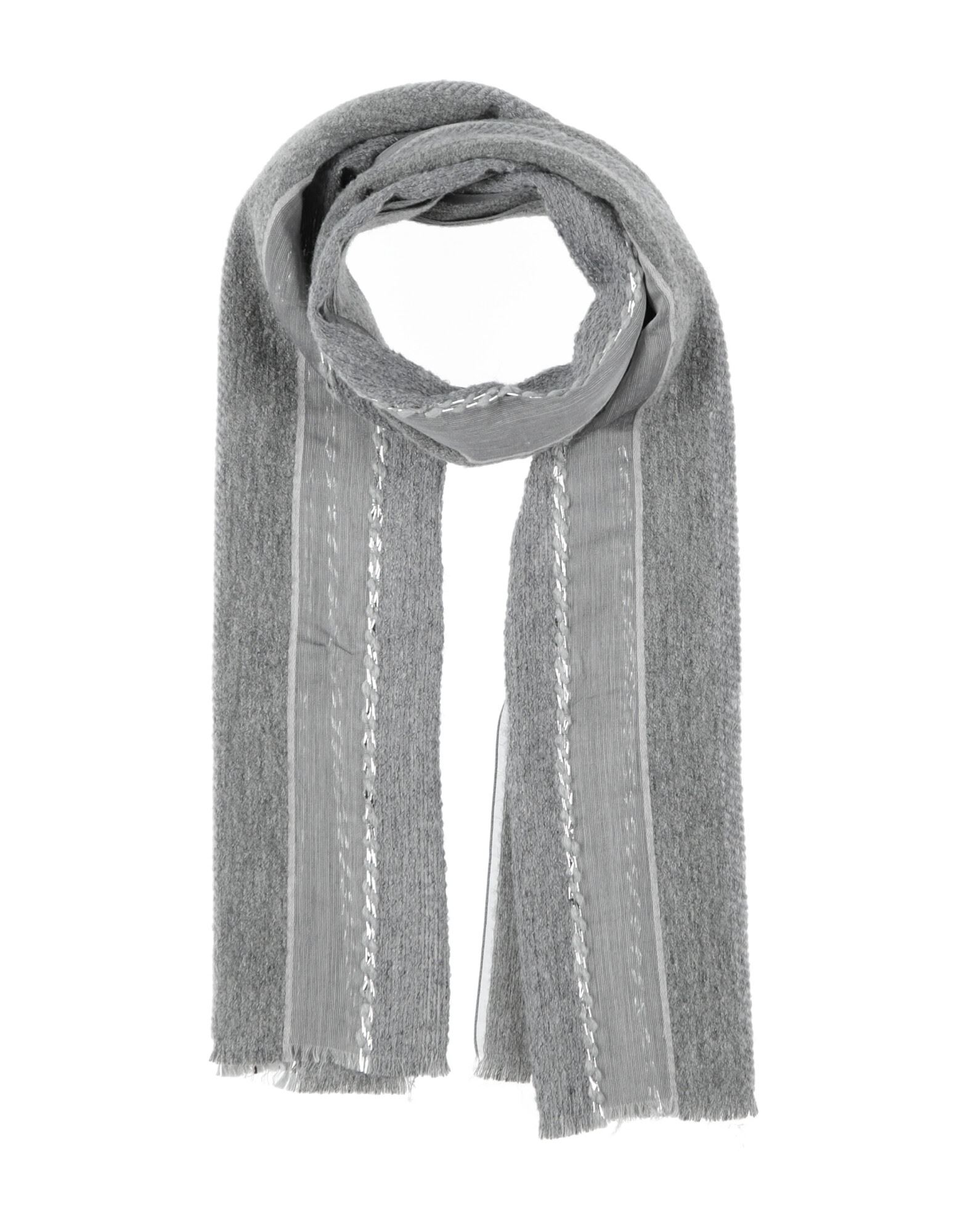 FIORIO FIORIO WOMAN SCARF GREY SIZE - SYNTHETIC FIBERS, WOOL, SILK, MOHAIR WOOL